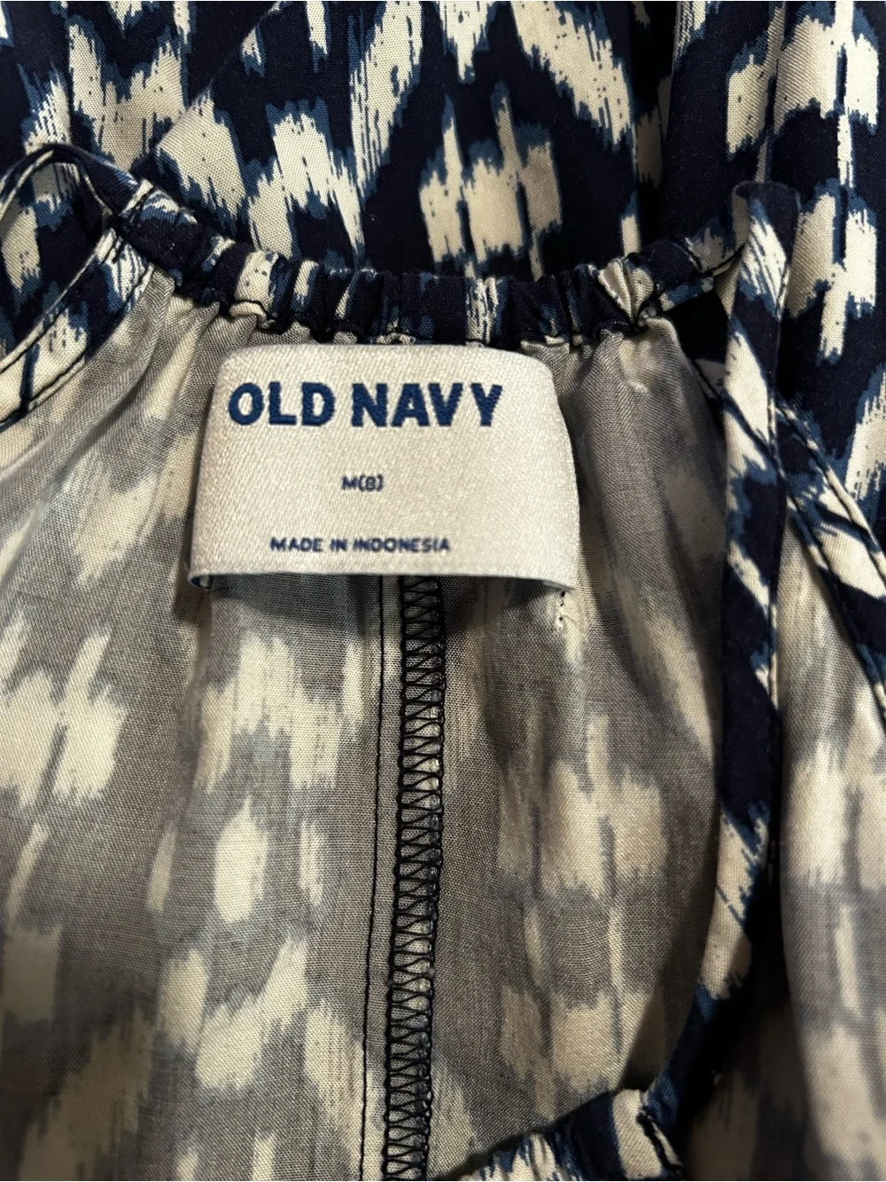 Old Navy - Navy and White Halter Ikat Maxi Dress